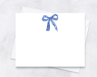 Monogrammed Bow Stationery Set Thank You Note Monogram Her Gingham Bow Personalized Notecard Set Note Cards Stationary for Girls