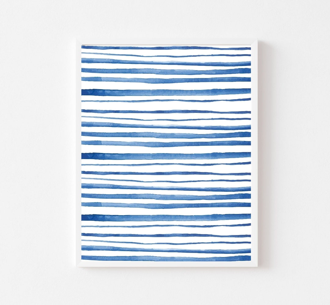 Hamptons Style Wall Art Navy and White Art Decor Floral Navy Etsy