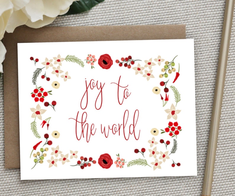 Joy to the world christmas card set joy to the world card  Etsy