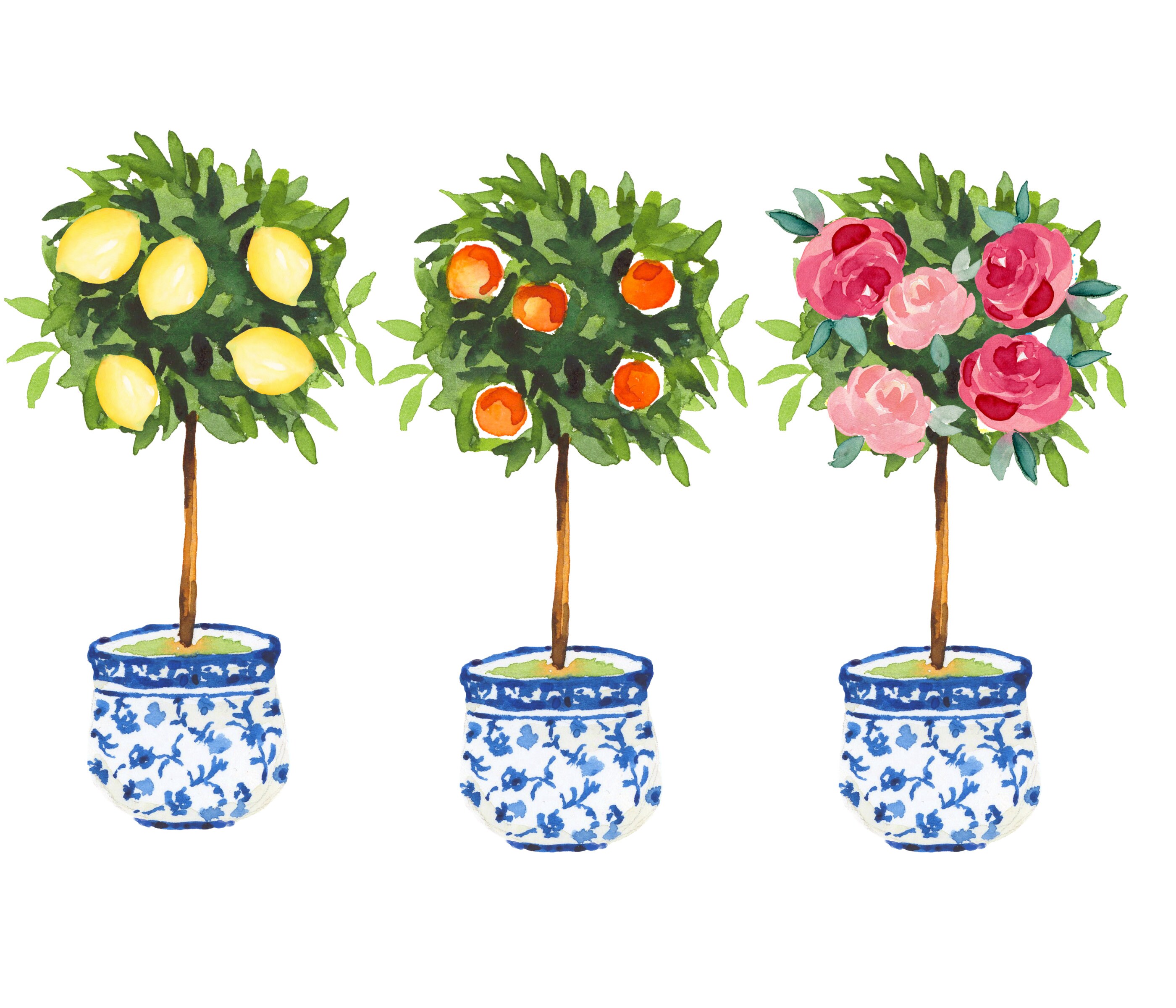 Ginger Jar Topiary Folded Stationery Ginger Jar Gingham Etsy Canada