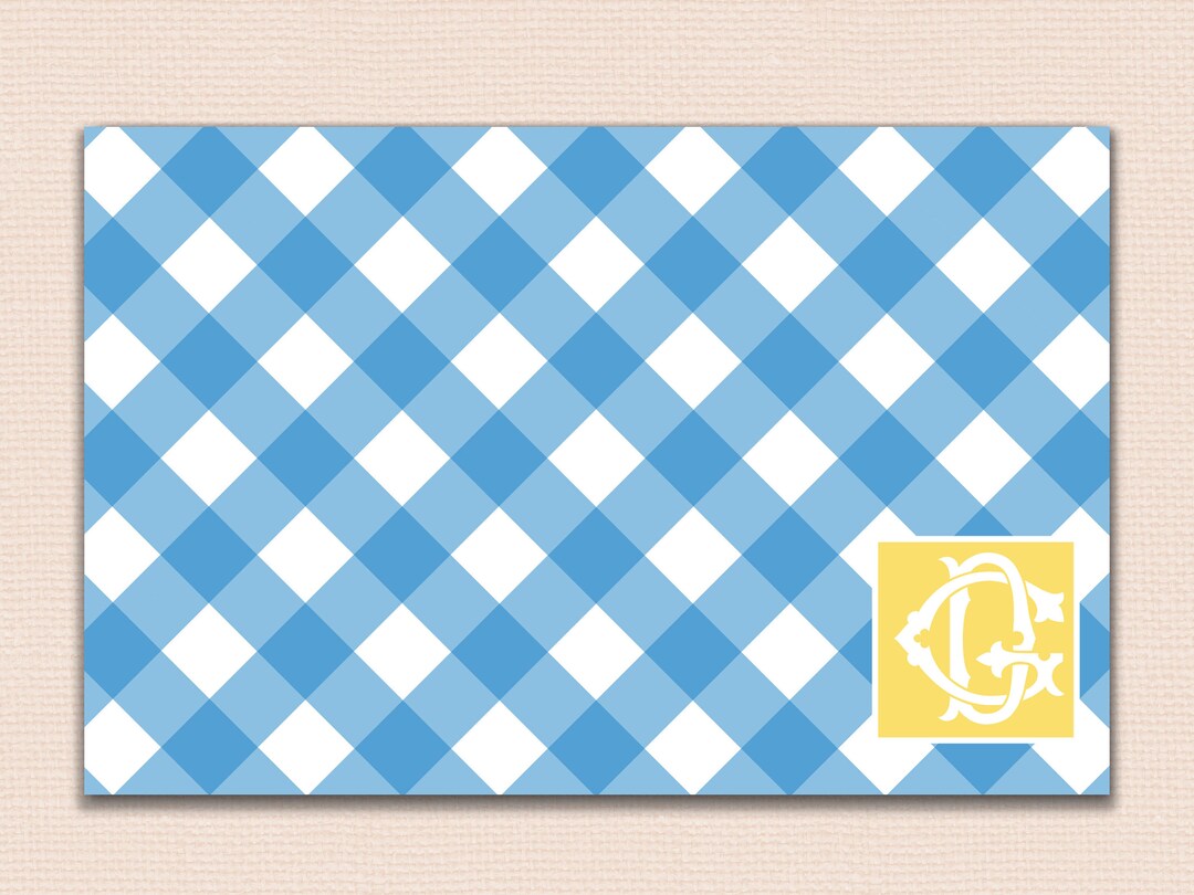 Gingham Personalized Disposable Placemats, Paper Southern Placemat