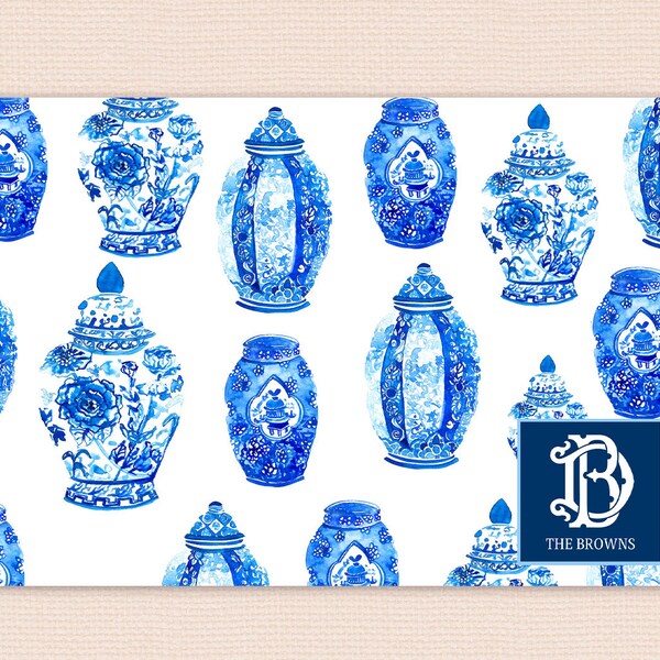 Blue and White Placemats Etsy