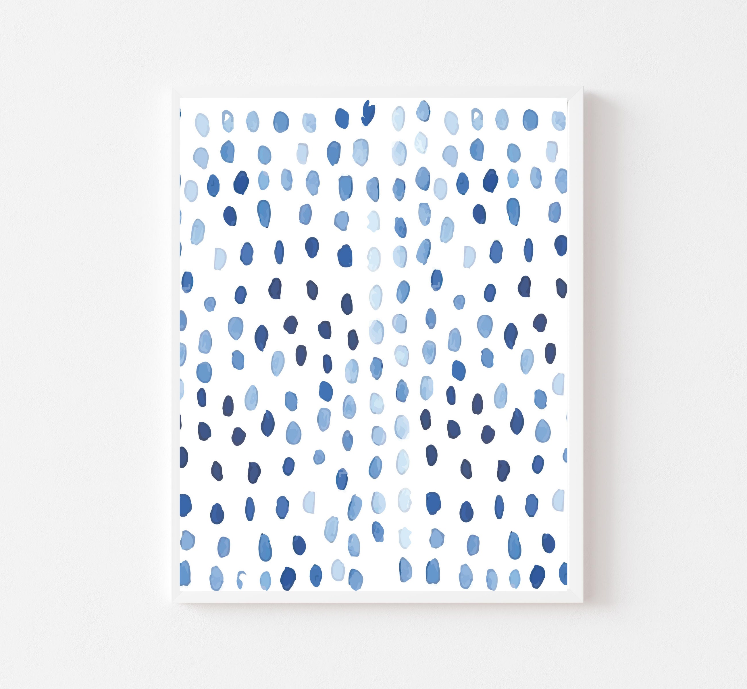 Hamptons style wall art navy and white art decor floral Etsy