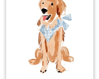 Personalized Gift Tags, Custom Family Gift Tags, Gift Labels, Gift Enclosures, hostess Hanging Gift Tags, watercolor retriever  gift tag