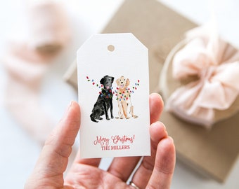 Personalized Holiday Gift Tags, Custom dog Gift Tags, Gift Labels, Gift Enclosures, lab Christmas Tags, Christmas Gift, grandmillennial