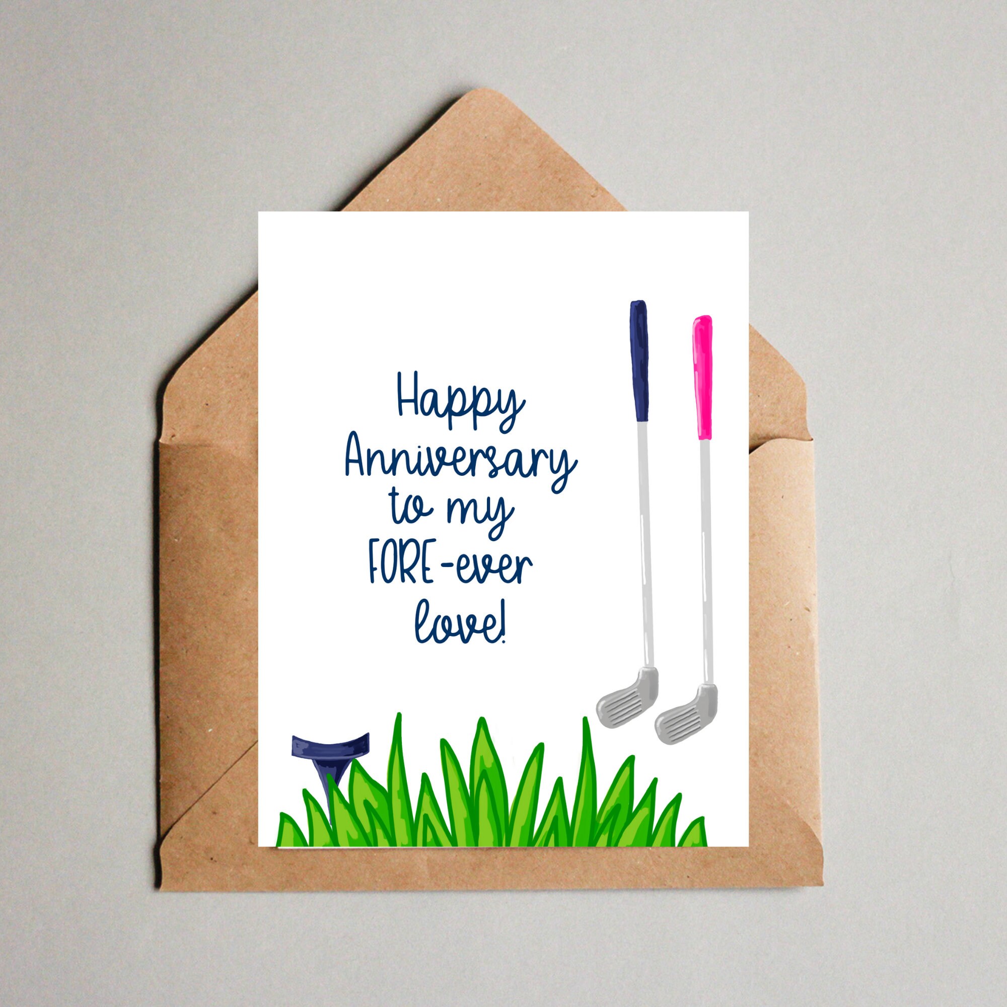 Golf anniversary card golfer gift golf pun card golf themed Etsy