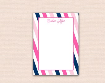 preppy stripes note pad, tear Off Notepad co worker, gift Mom, nantucket style not, Personalized To Do list pad, Cute desk note, mothers