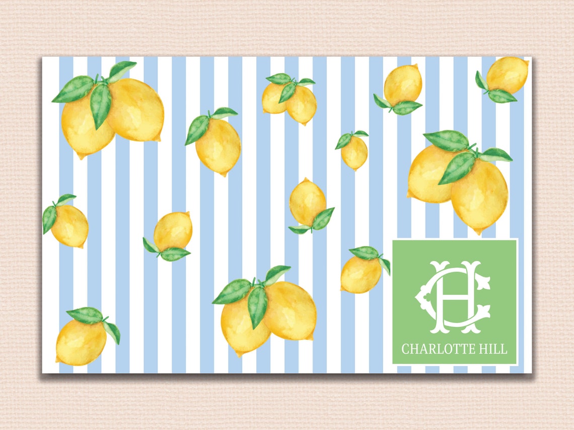 Lemons Disposable Placemats Paper Lemon Spring Placemat Etsy