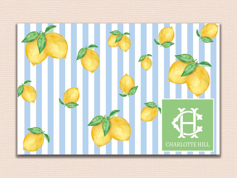Lemons Disposable Placemats Paper Lemon Spring Placemat Etsy