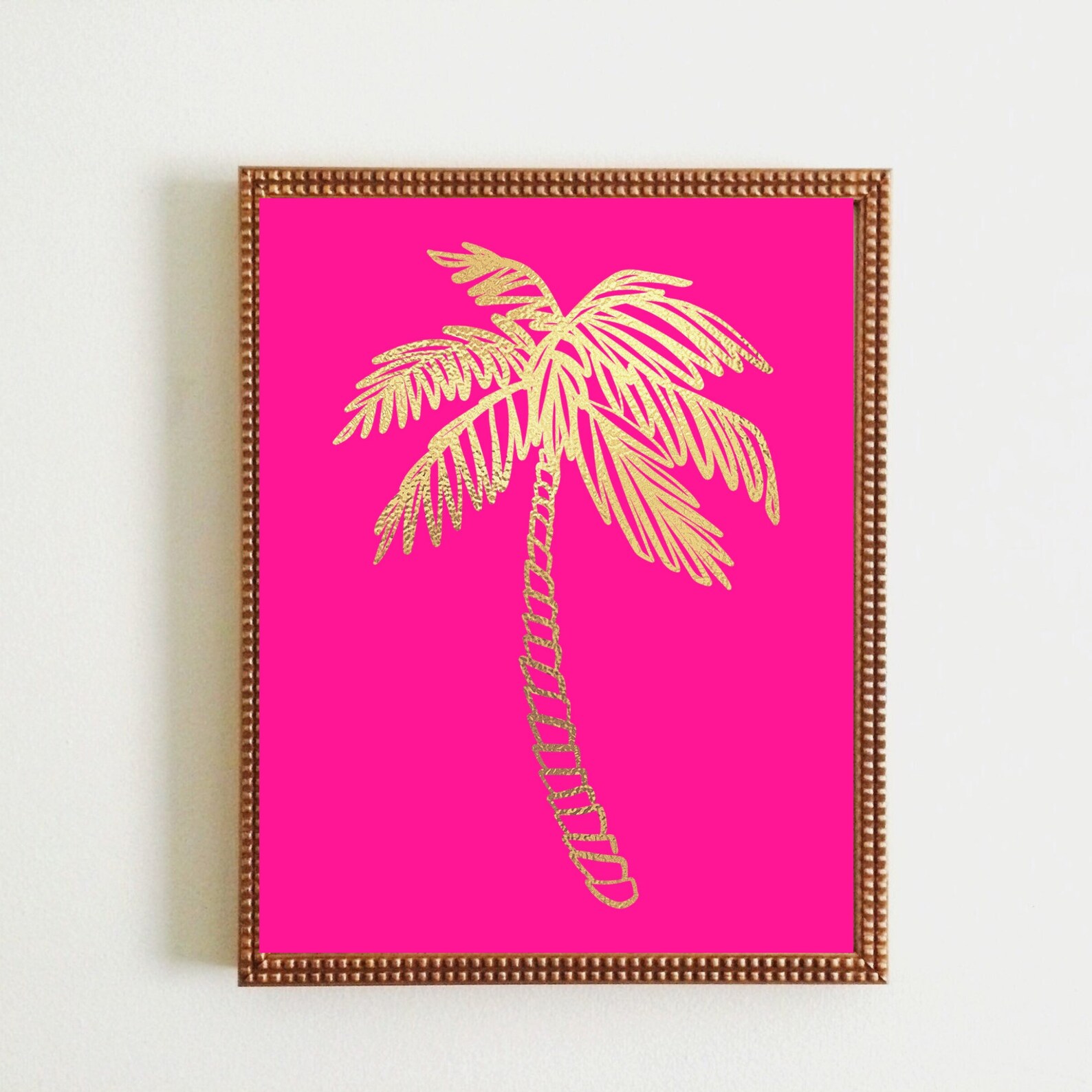 Gold Palm Tree Wall Decor Nursery Art Preppy Palm Tree Palm Etsy