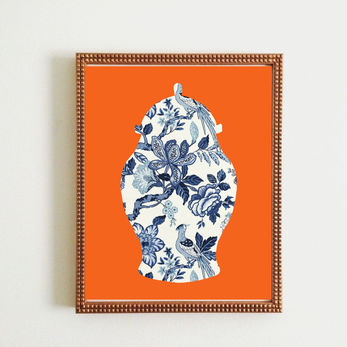 Ginger Jar Wall Art Chinoiserie Print for Office Formal Blue Etsy