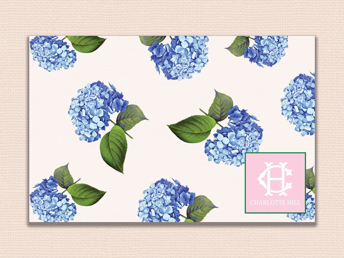Hydrangea Disposable Placemats Paper Floral Placemat Dinner Etsy