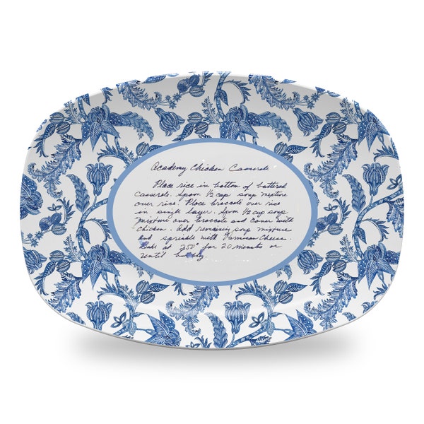 Handwritten Recipe Plate, wedding gift, mothers day gift sentimental, mom from daughter, Family Plate, Handwriting on plate, chinoiserie