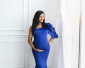 Royal Blue Tulip Maternity Gown, Maternity Dress, Pregnancy Dress, Maternity Gown for Photo Shoot, Pregnancy Gown, Baby Shower Dress