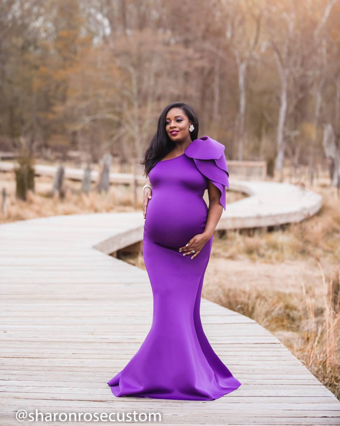 purple maternity dress