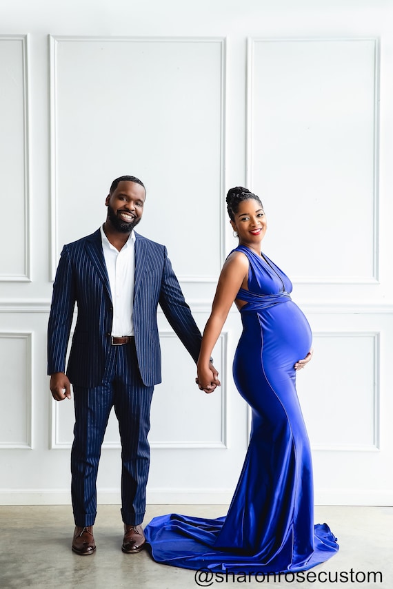 Royal blue maxi 2024 maternity dress