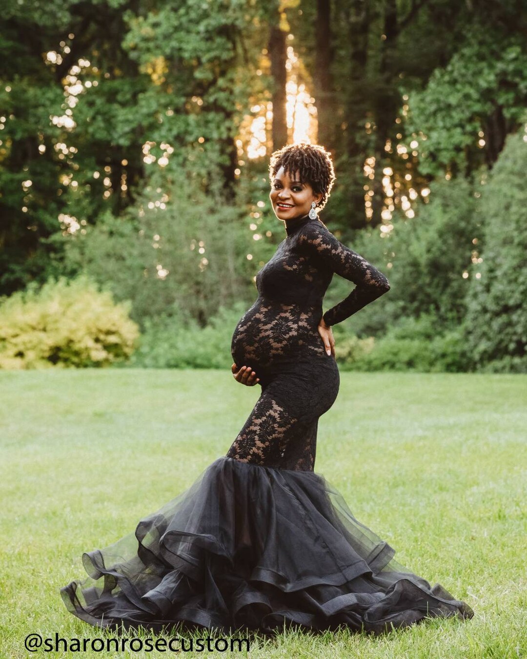 Lace Maternity Gown Photography Long Maternity Dress for Photo Shoot