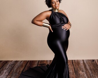 Black Maternity Gown - Etsy