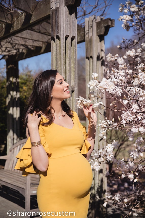 Yellow Mustard Maternity Dressphoto 