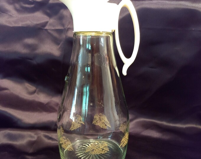 Pyrex Federal Eagle Log Cabin Promotional Syrup Dispenser Etsy