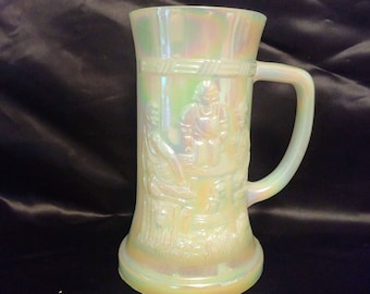 Federal Glass Iridescent Milk Glass Beer Stein