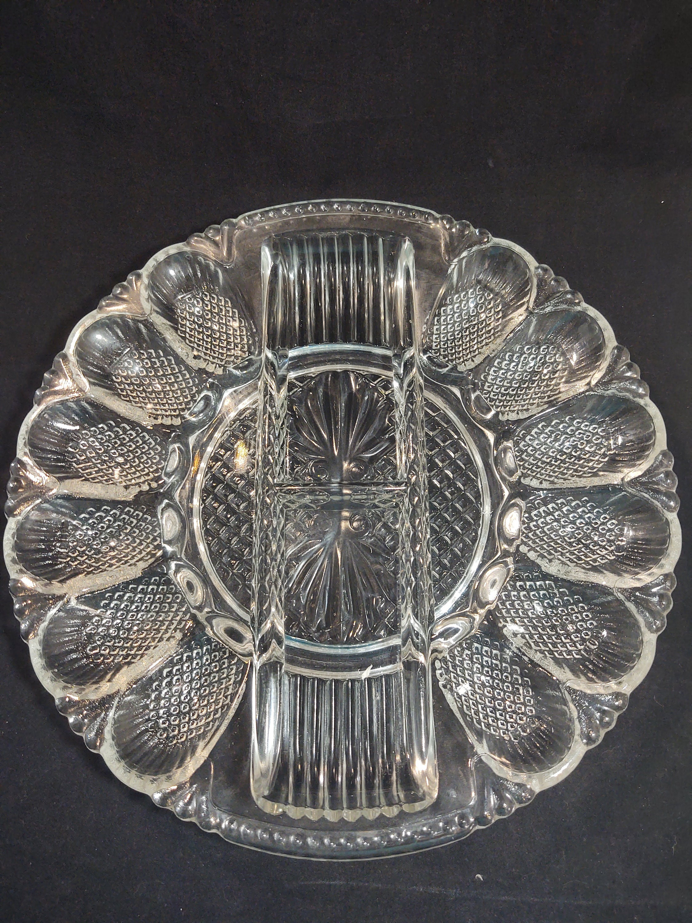 Vintage LE Smith Glass Deviled Egg Server Heritage 567 in Clear - Etsy