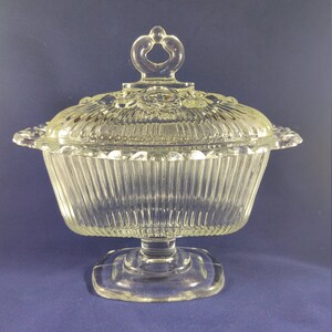 2-Handled Plate Indiana Glass Killarney Clear Glass 2-Handled Plate Indiana Glass Killarney Clear Glass