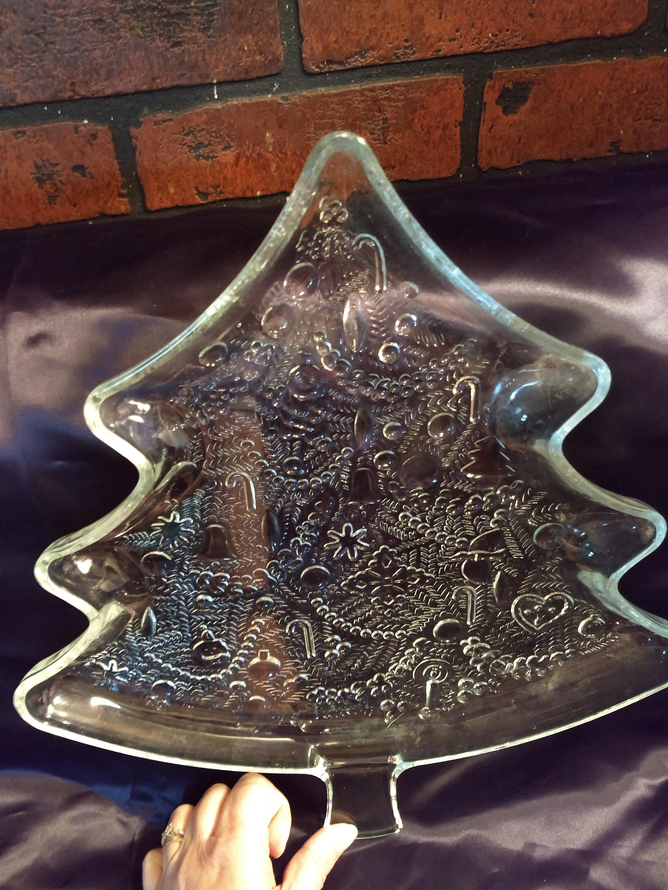 Christmas Tree Platter by Indiana Glass Etsy
