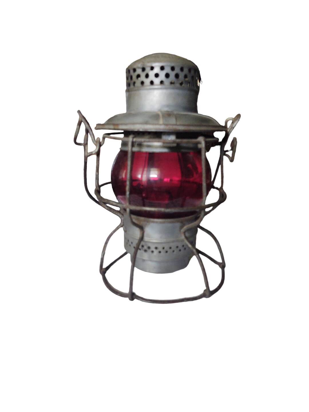 Adlake Railroad Kero Lantern With Red Globe and Working Wick Adlake Railroad Kero Lantern With Red Globe and Working Wick