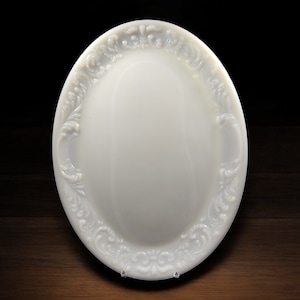 Antique Late Victorian Period Milk Glass Bread Plate
