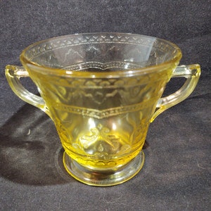 Federal Glass Patrician Amber Open Sugar