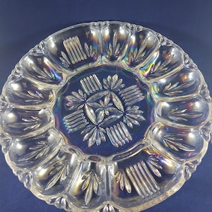 Federal Glass Georgetown Iridescent Egg Plate