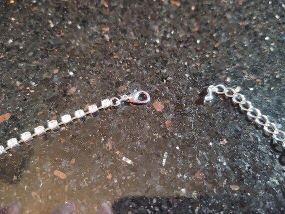 #12203 - 4 Row Stretch Rhinestone Necklace - Clear Crystal Silver main image 0