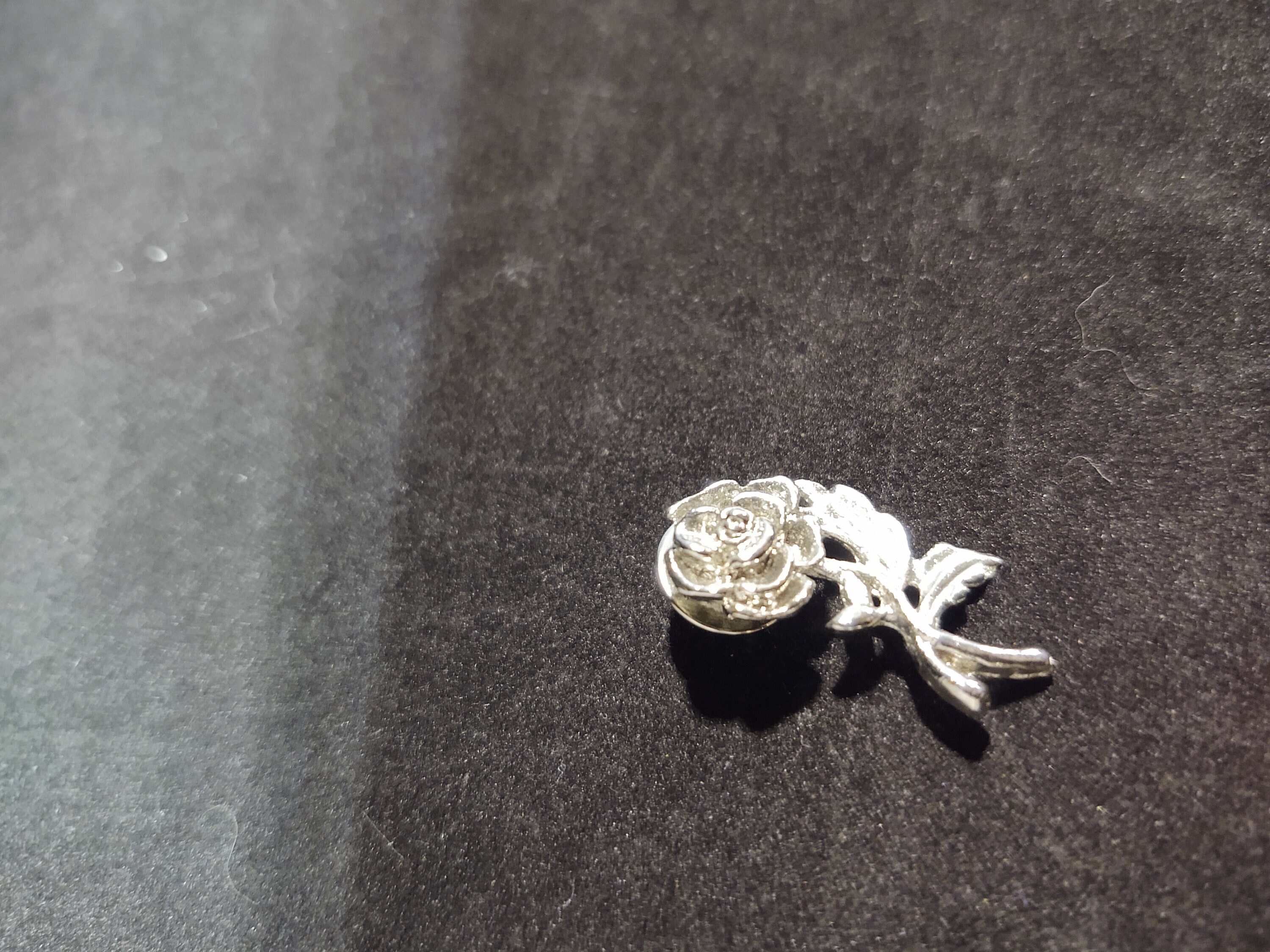 Single Rose Pin Vintage Silvertone Single Stem Rose Pin - Etsy
