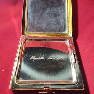 Vintage Gold Tone Square Elizabeth Arden Compact