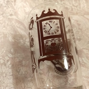 Vintage Kraft Swanky Swigs Glass with Clock and Coal Bucket in Brown