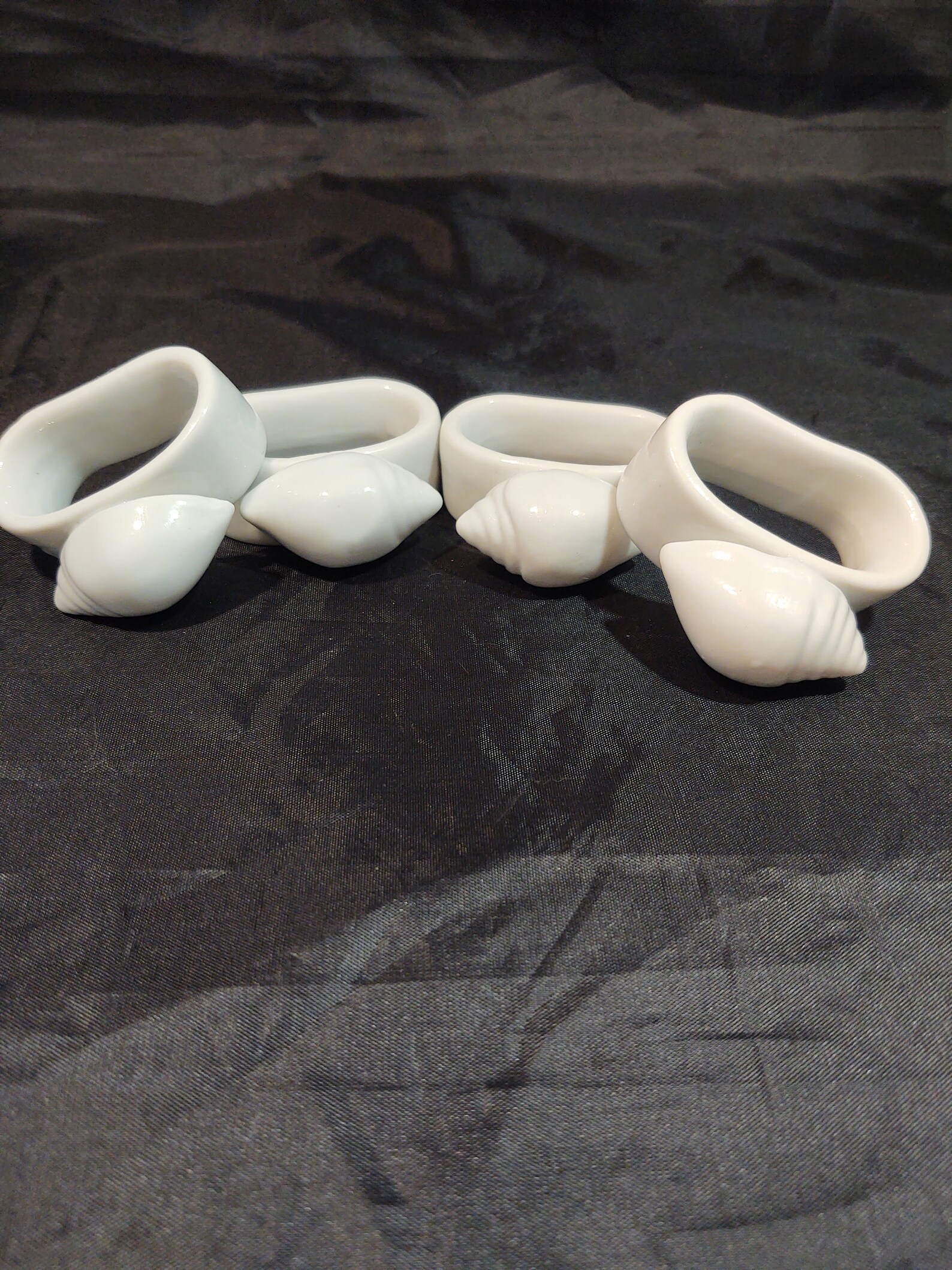 White Sea Shell Napkin Rings, Set of 4 - Etsy