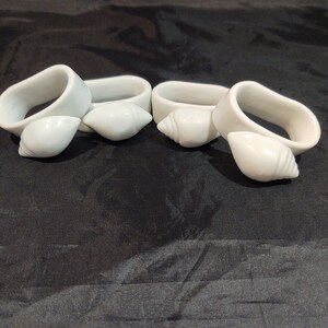 White Sea Shell Napkin Rings, Set of 4 - Etsy
