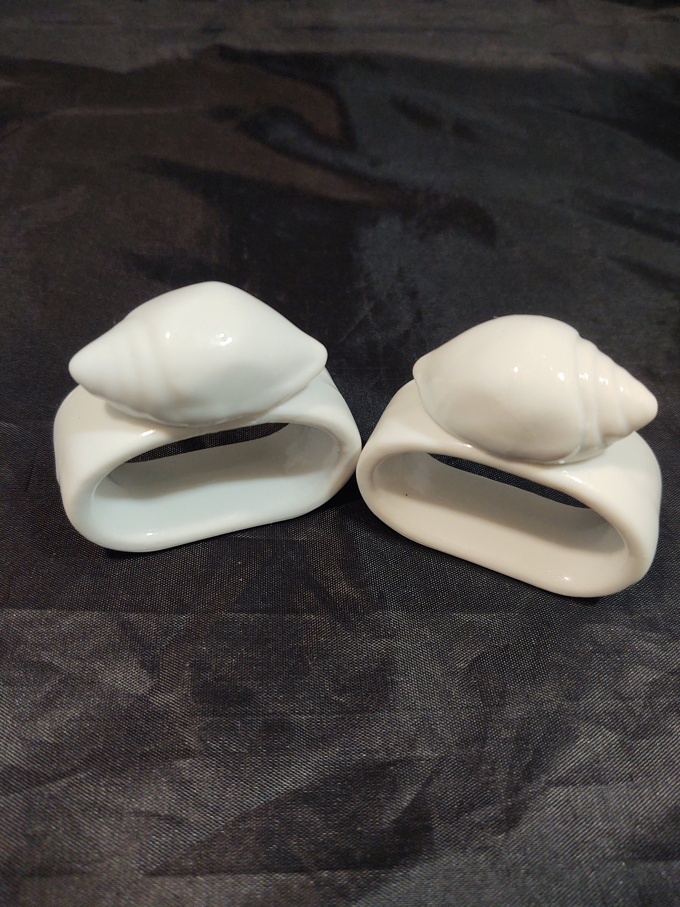 White Sea Shell Napkin Rings, Set of 4 - Etsy