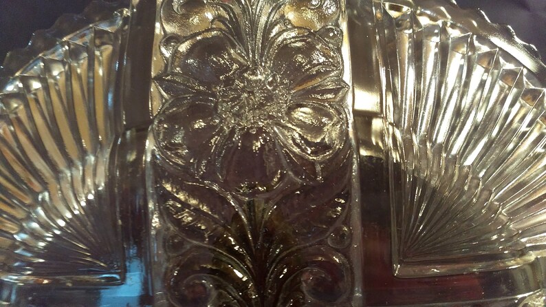 2-Handled Plate Indiana Glass Killarney Clear Glass 2-Handled Plate Indiana Glass Killarney Clear Glass