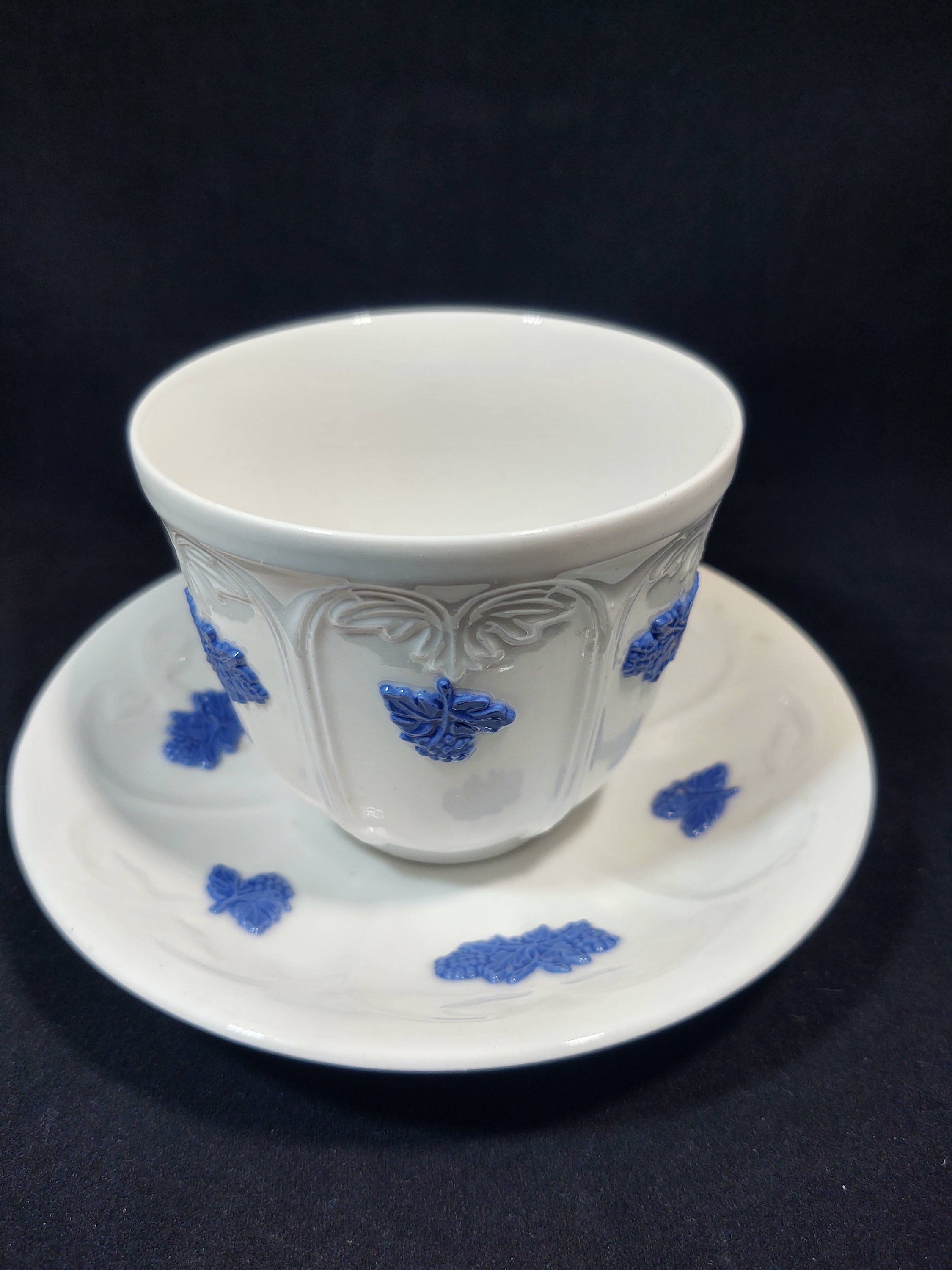 Vintage Bla Blom Flat Cup and Saucer Set by Gustavsberg - Etsy