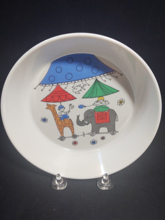 Vintage 1960's Stig Lindberg 3 Piece Children's Circus Dish Set - Etsy