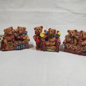Trio of Resin Bears Small Figurines