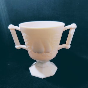 Vintage Jeannette Baltimore Pear Pink Milk Glass Open Sugar