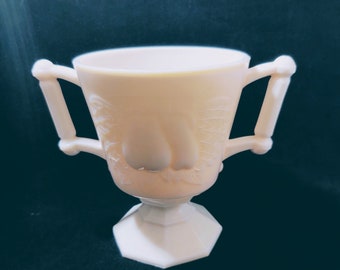 Vintage Jeannette Baltimore Pear Pink Milchglas Offener Zucker