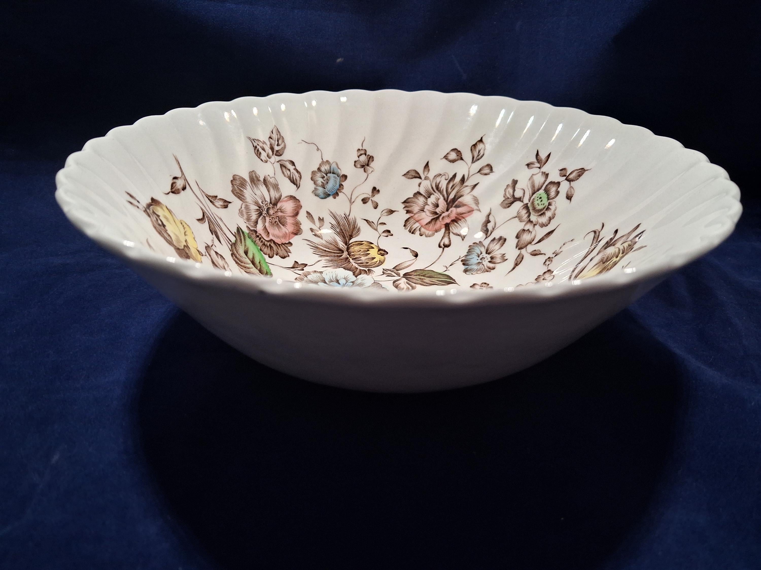 Vintage Johnson Brothers Staffordshire Bouquet Brown Multicolor 8