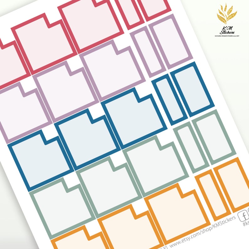 Printable Monthly Full Box Stickers A5 7x9 8.5x11 Plum | Etsy