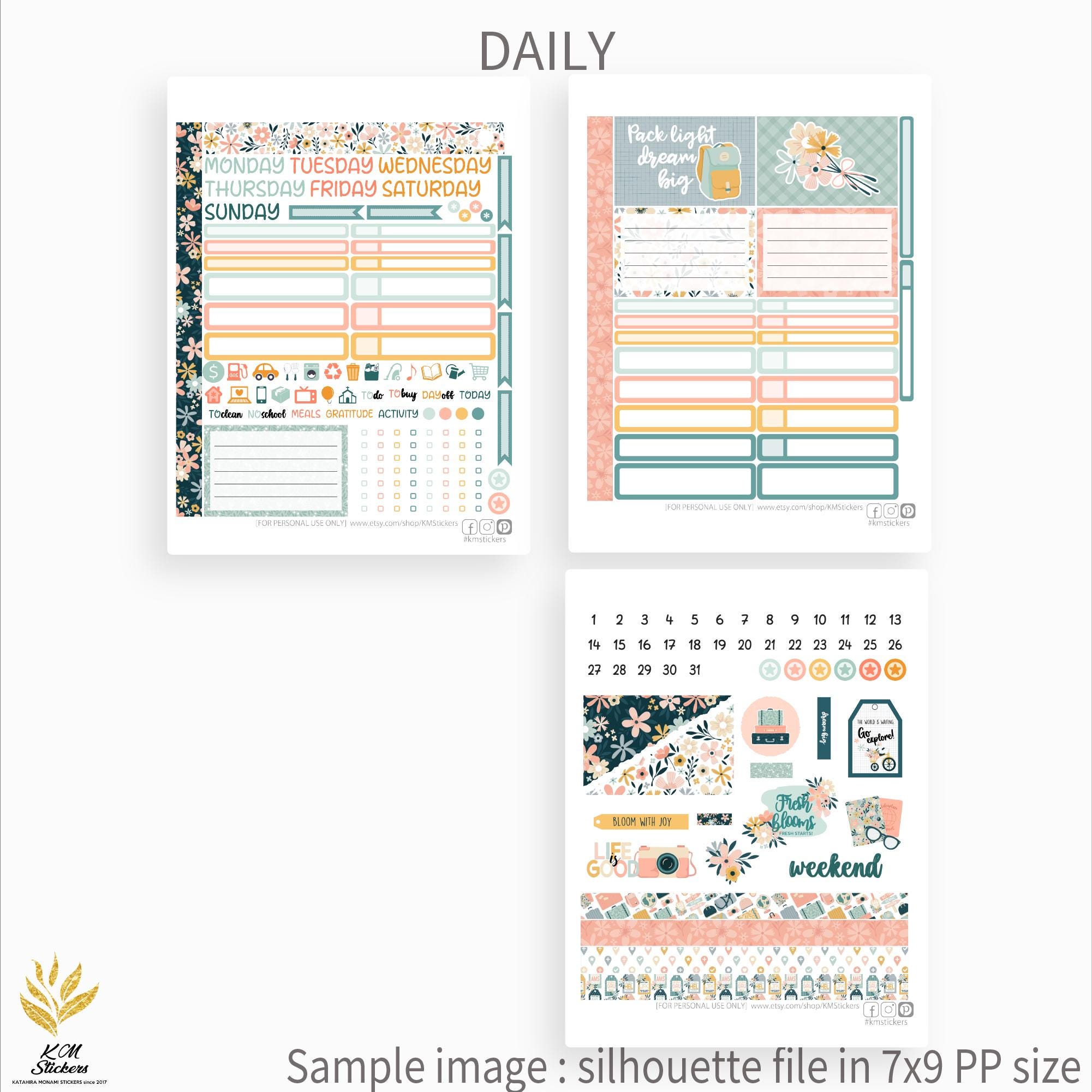 KIT 192_2025, Printable Weekly Kit in A5, 7x9, 8.5x11 Plum Paper ...