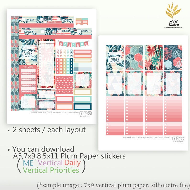 KIT 144 Printable Weekly Kit Version 2.0 for Vertical ME - Etsy