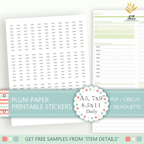 Printable Monthly Full Box Stickers A5 7x9 8.5x11 Plum - Etsy